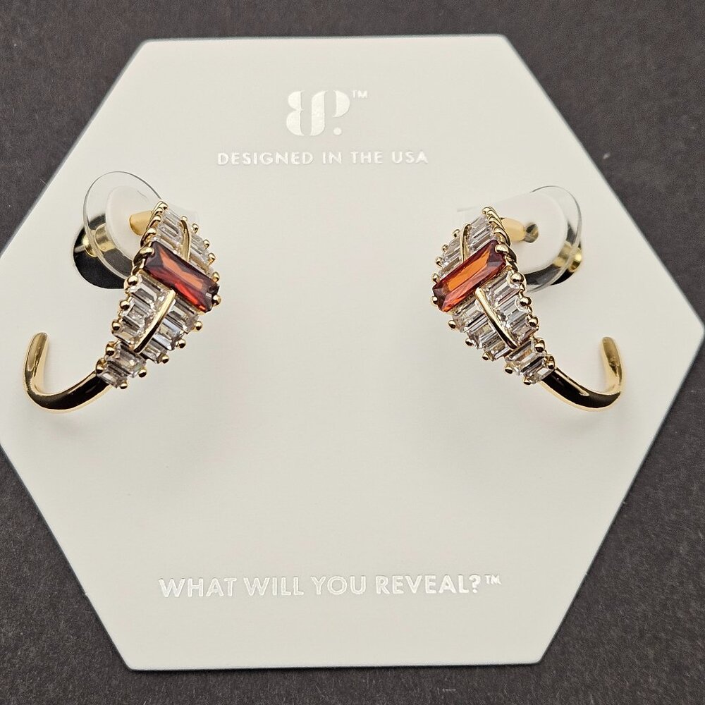 Bomb Party RBP8596 "No Matter The Odds" Garnet Cubic Zirconia Earrings